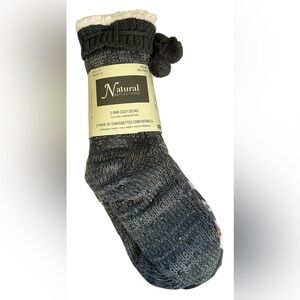 SLIPPER SOCKS TWO PAIR NEW NATURAL REFLECTIONS
